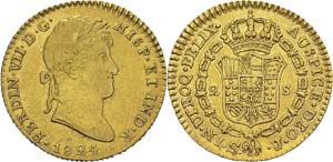  Espagne
Ferdinand VII (1808-1833)
2 escudos ... 