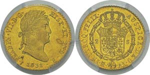  Espagne
Ferdinand VII (1808-1833)
2 escudos ... 