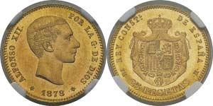 Espagne
Alphonse XII (1874-1885)
25 pesetas ... 