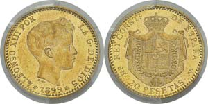 Espagne
Alphonse XIII (1886-1931)
20 pesetas ... 