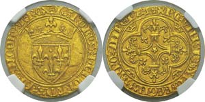  France
Charles VI (1380-1422)
Ecu d’or à ... 