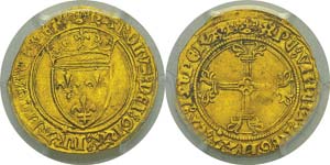  France
Charles VII (1422-1461)
1/2 écu ... 