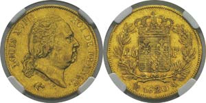  France
Louis XVIII (1814-1824)
40 francs or ... 
