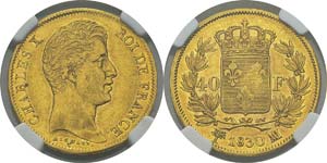  France
Charles X (1824-1830)
40 francs or - ... 