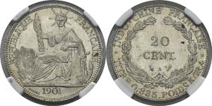 Indochine
20 cent. - 1901 A Paris.
Superbe ... 