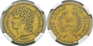Italie - Naples
20 lires or - 1813 Naples. ... 