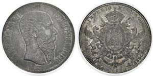 Mexique
Maximilien (1864-1867)
1 peso - 1866 ... 