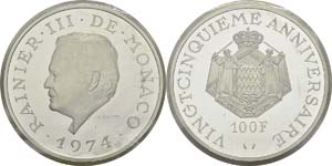 Monaco
Rainier III (1949-2005)
100 francs ... 