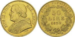 Vatican
Pie IX (1846-1878)
50 lires or - ... 