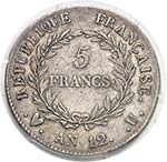 France  Consulat (1799-1804)  5 francs - An ... 