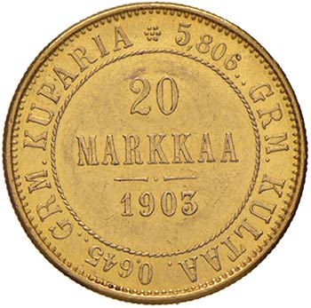 FINLANDIA - VENTI MARKKAA 1903 KM. ... 