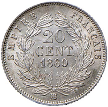 FRANCIA - VENTI CENTESIMI 1860 BB ... 