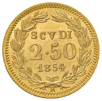 ROMA - 2,5 SCUDI 1854 A.VIII PAG. ... 