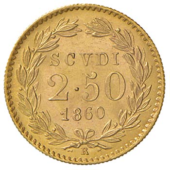 ROMA - 2,5 SCUDI 1860 A.XV M. 6 R  ... 
