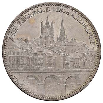 SVIZZERA - CINQUE FRANCHI 1876 ... 