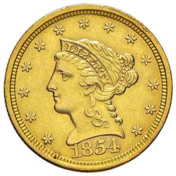 USA - REPUBBLICA 2,5 DOLLARI 1854 ... 