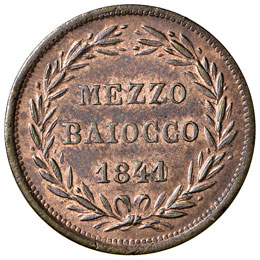 ROMA - MEZZO BAIOCCO 1841 (1 SU 0) ... 