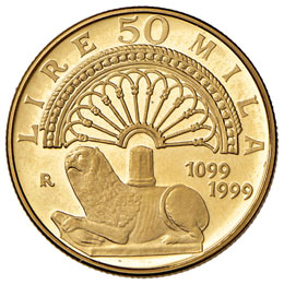 50.000 LIRE 1999 AU  GR. 7,5