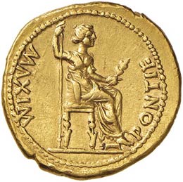 TIBERIO (14 - 37 D.C.) AUREO C. 15 ... 