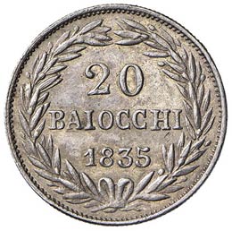 BOLOGNA - VENTI BAIOCCHI 1835 A. V ... 