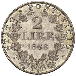 ROMA - DUE LIRE 1868 A. XXIII PAG. ... 