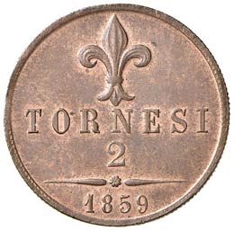 NAPOLI - DUE TORNESI 1859 MIR. 542 ... 