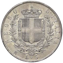 CINQUE LIRE 1873 ROMA PAG. 497  AG ... 