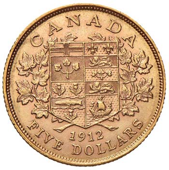 CANADA - CINQUE DOLLARI 1912 KM. ... 
