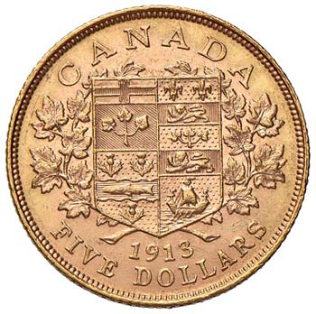 CANADA - CINQUE DOLLARI 1913 KM. ... 