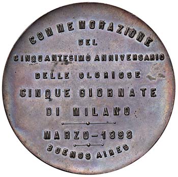 MILANO - MEDAGLIA 1898 DIAM. 55 ... 