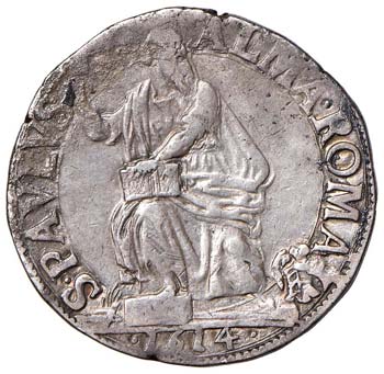 ROMA - TESTONE 1614 A. VIII AG  ... 