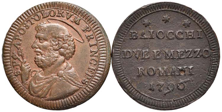 ROMA - 2 E ½ BAIOCCHI 1796 (2 ... 
