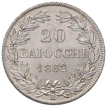ROMA - VENTI BAIOCCHI 1862 A. XVII ... 