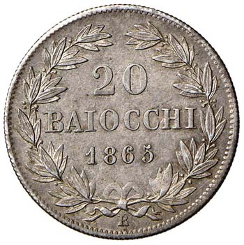 ROMA - VENTI BAIOCCHI 1865 A. XIX ... 