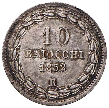 ROMA - DIECI BAIOCCHI 1852 A. VII ... 