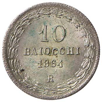ROMA - DIECI BAIOCCHI 1864  A. ... 