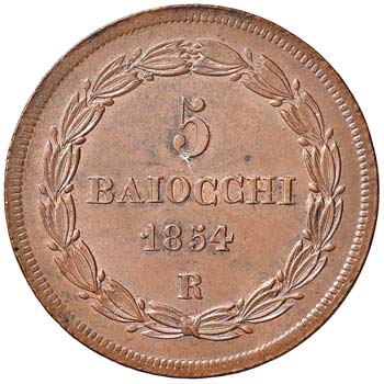 ROMA - CINQUE BAIOCCHI 1854 A. IX ... 