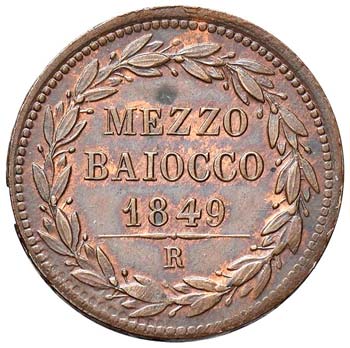 ROMA - MEZZO BAIOCCO 1849 A. III ... 