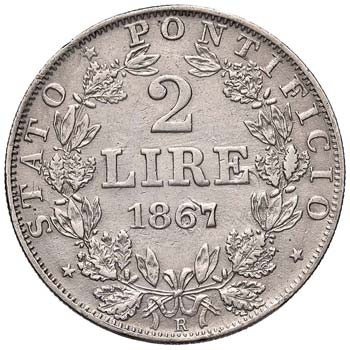 ROMA - DUE LIRE 1867 A. XXII PG. ... 