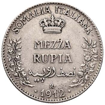 SOMALIA ITALIANA MEZZA RUPIA 1912 ... 