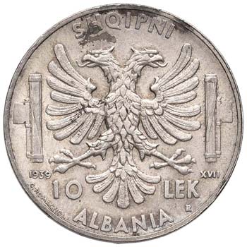 ALBANIA DIECI LEK 1939 A. XVII ... 
