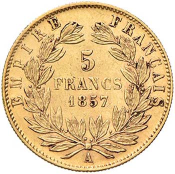 FRANCIA - CINQUE FRANCHI 1857 A ... 