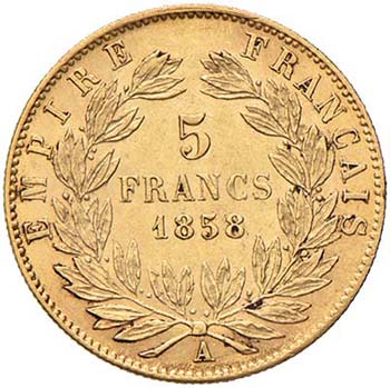 FRANCIA - CINQUE FRANCHI 1858 A ... 