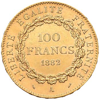 FRANCIA - CENTO FRANCHI 1882 KM. ... 