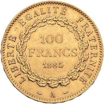 FRANCIA - CENTO FRANCHI 1885 KM. ... 