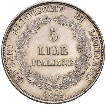 MILANO - CINQUE LIRE 1848 MIR. ... 