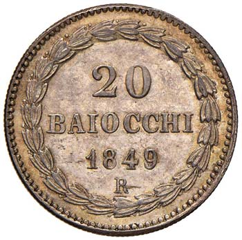 ROMA - VENTI BAIOCCHI 1849 A. IV ... 