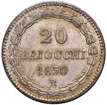 ROMA - VENTI BAIOCCHI 1850 A. V ... 