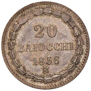ROMA - VENTI BAIOCCHI 1856 A. X ... 