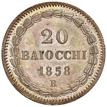 ROMA - VENTI BAIOCCHI 1858 A. XII ... 
